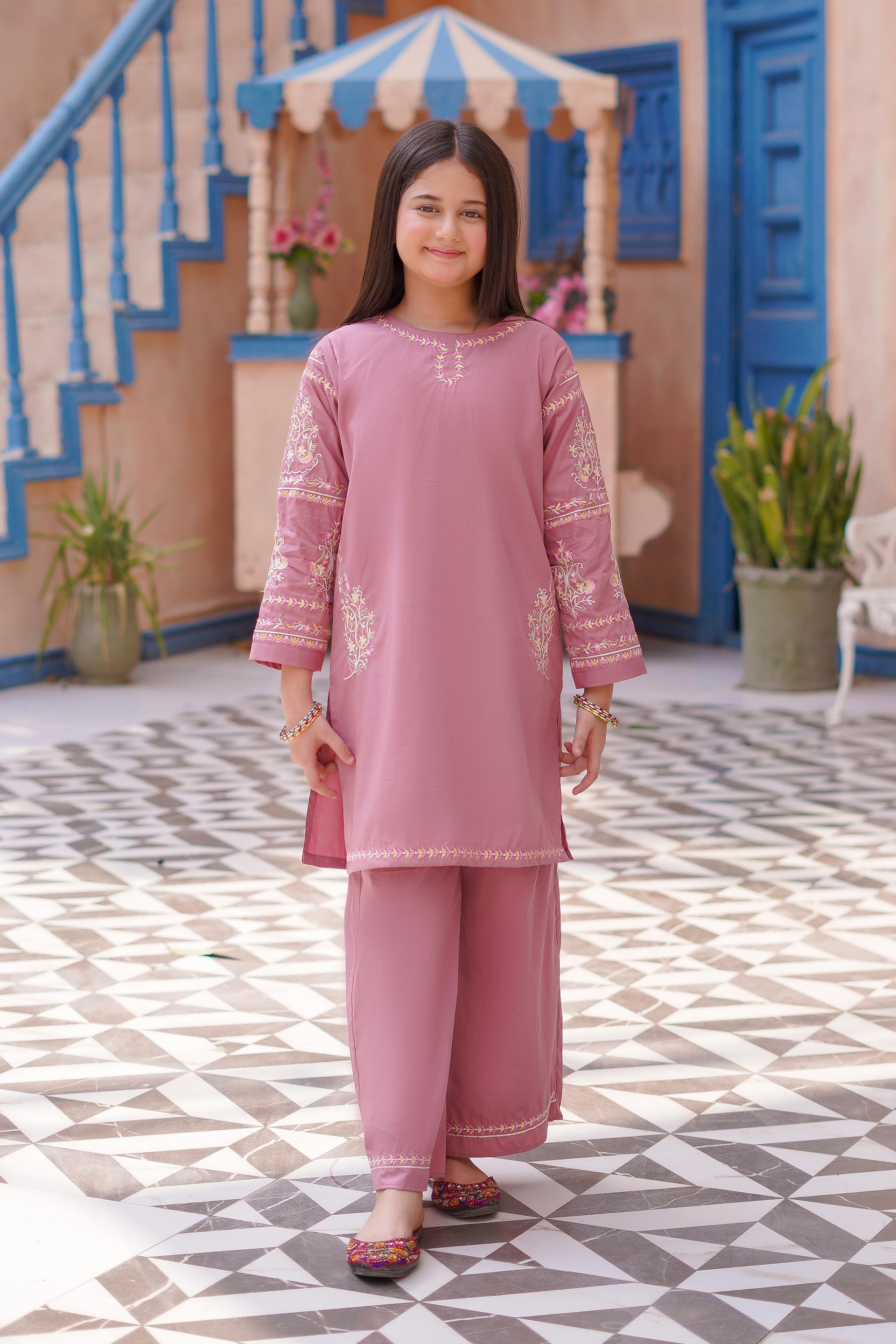 Rosé Charm Imported Lawn Embroidery 2Pc – Pink (RTW)