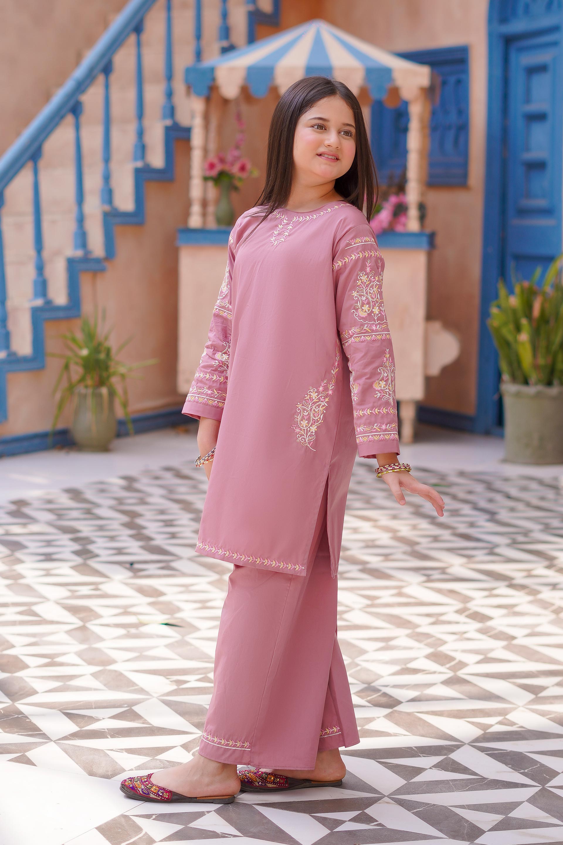 Rosé Charm Imported Lawn Embroidery 2Pc – Pink (RTW)