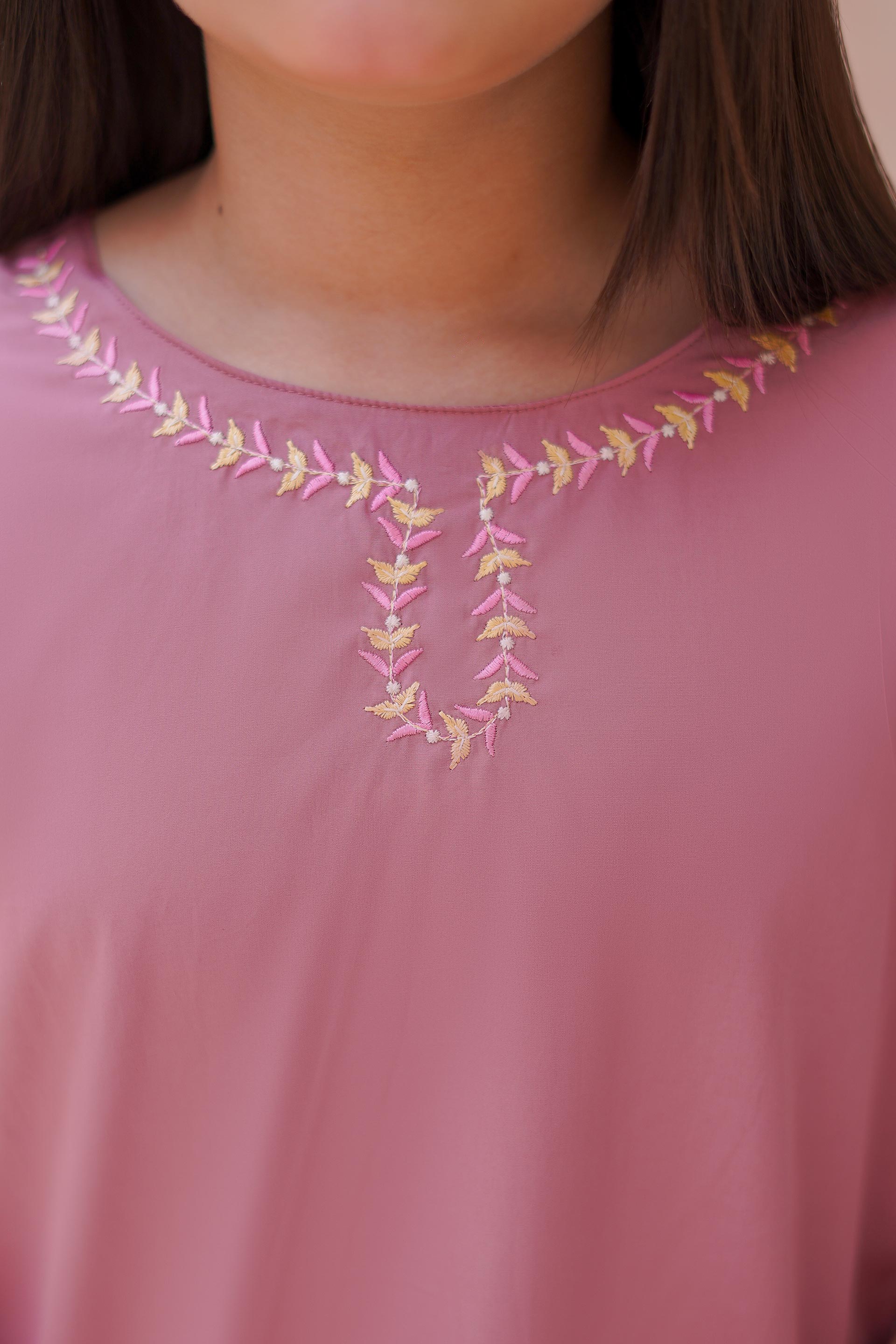 Rosé Charm Imported Lawn Embroidery 2Pc – Pink (RTW)