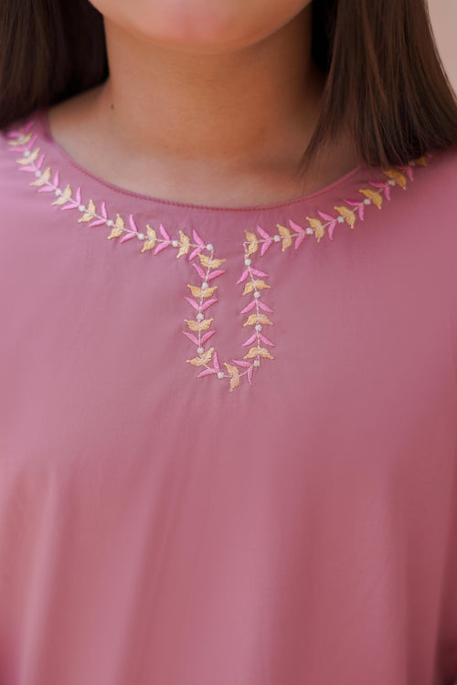 Rosé Charm Imported Lawn Embroidery 2Pc – Pink (RTW)