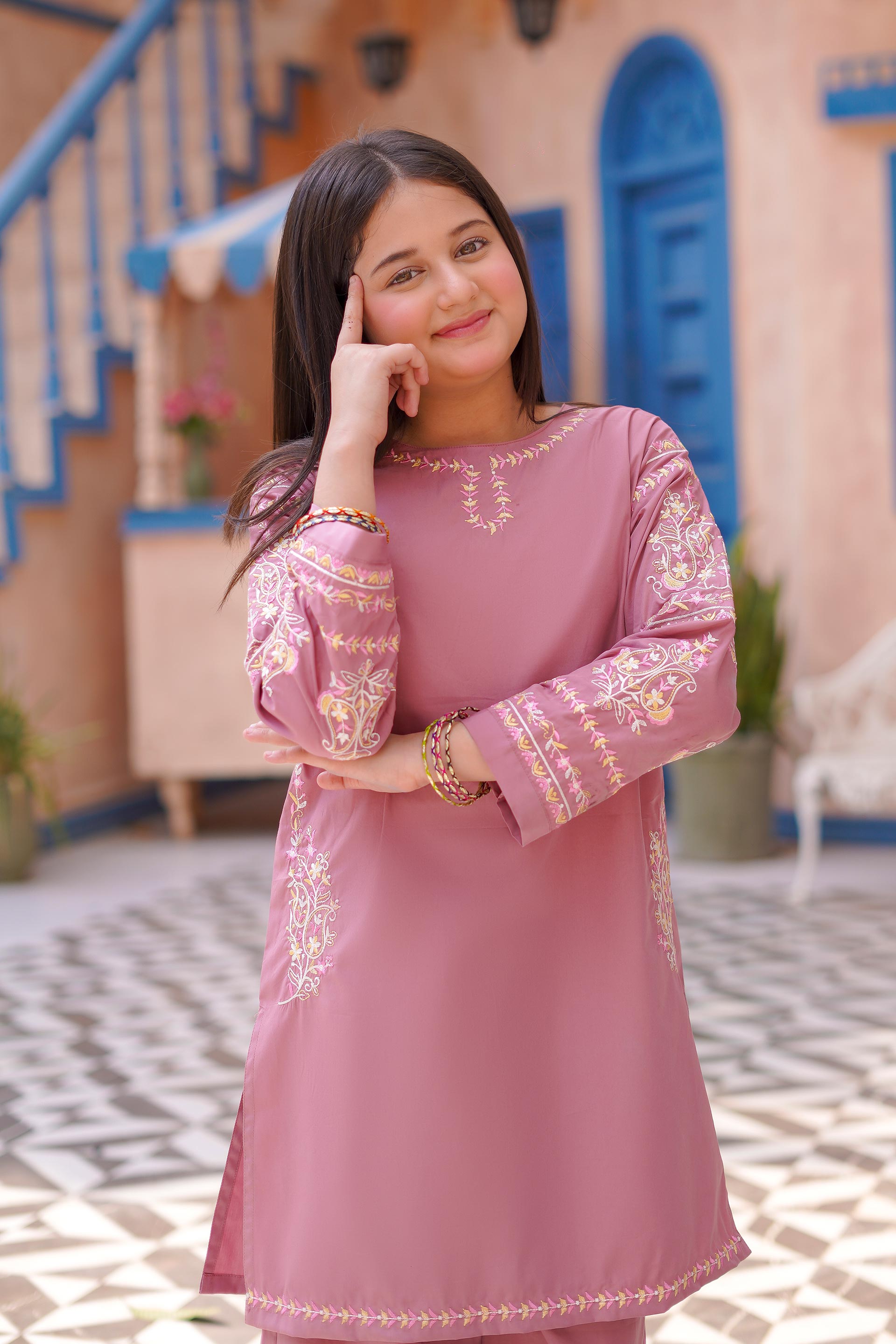Rosé Charm Imported Lawn Embroidery 2Pc – Pink (RTW)