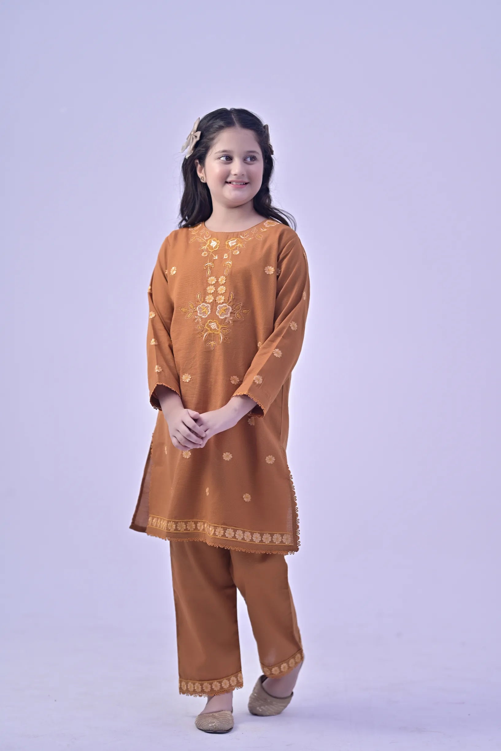 Royal Ember Embroidered  Khaddar 02 Piece – Brown (RTW)