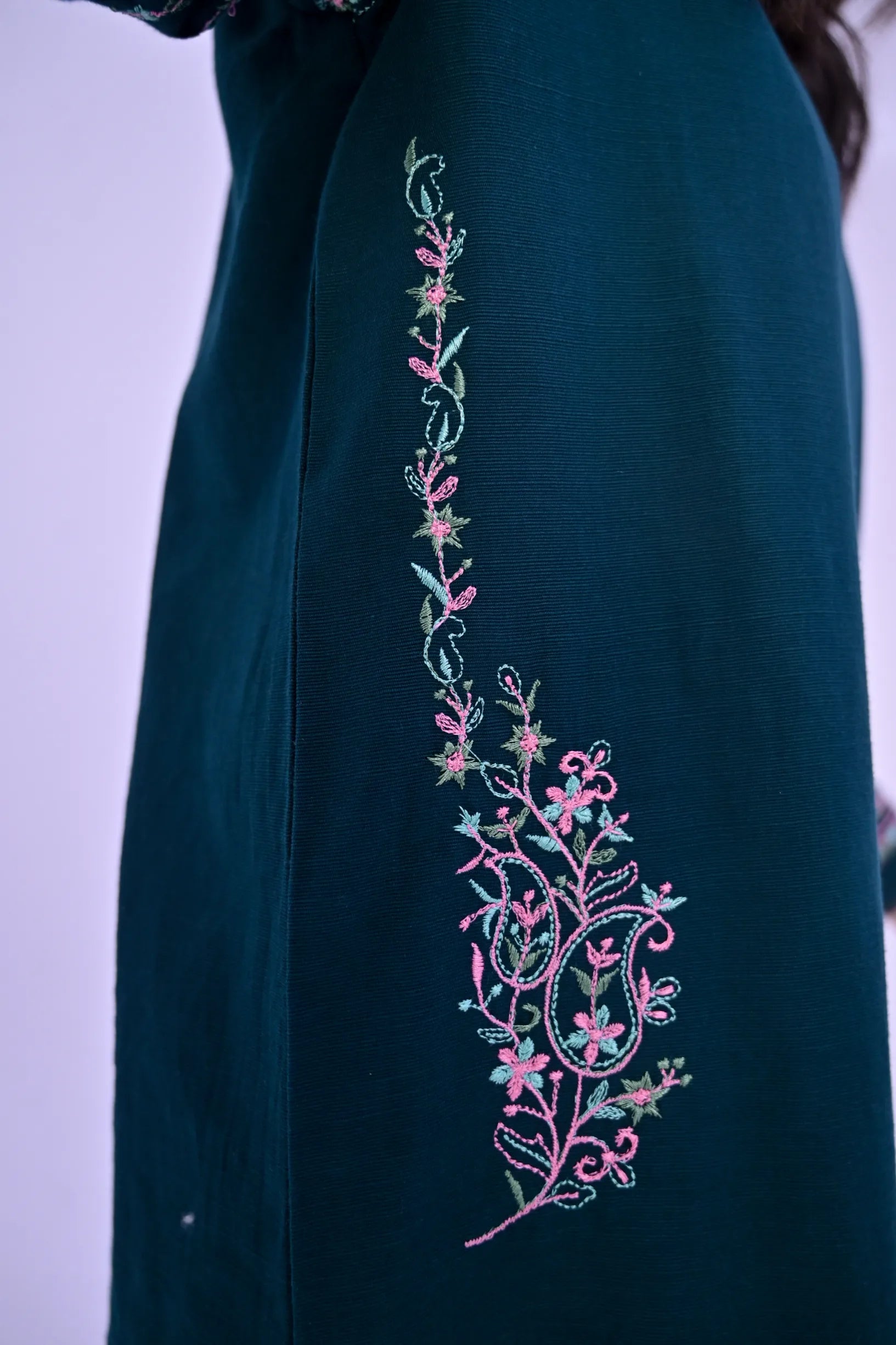 Heritage Glow Embroidered Khaddar 02 Piece – Teal Green (RTW)