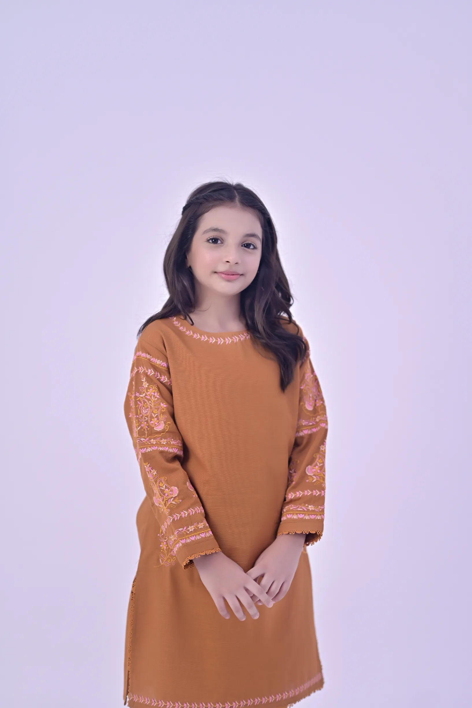 Saffron Elegance Embroidered  Khaddar 02 Piece – Orange (RTW)