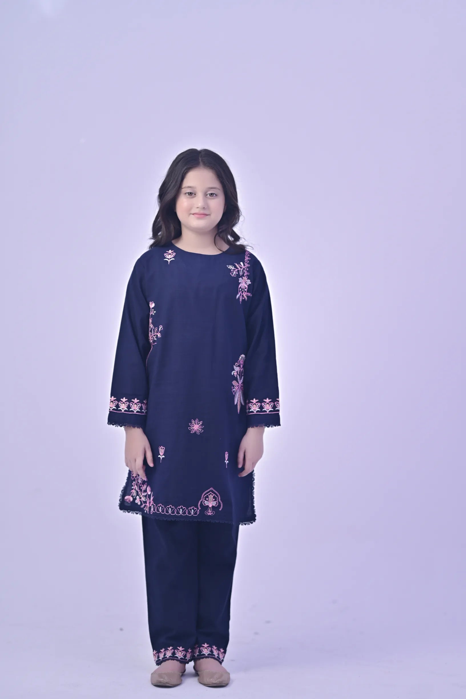 Sapphire Grace Embroidered  Khaddar 02 Piece – Dark Blue (RTW)