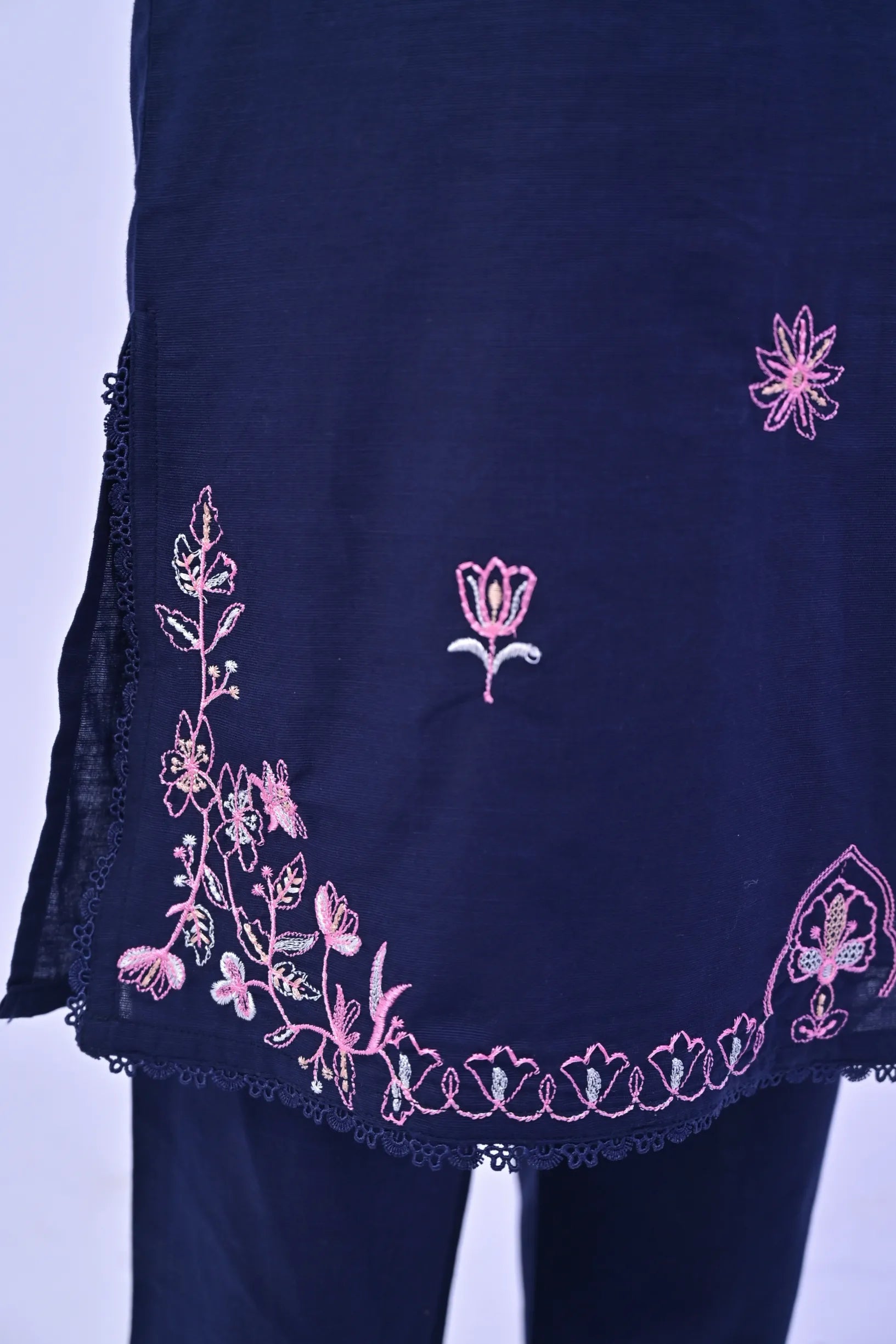 Sapphire Grace Embroidered  Khaddar 02 Piece – Dark Blue (RTW)