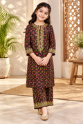Heritage Floral Kotrai 2Pc – Brown Winter Outfit