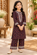 Premium Girls Winter Printed Kotrai Embroidered 2 Piece Suit