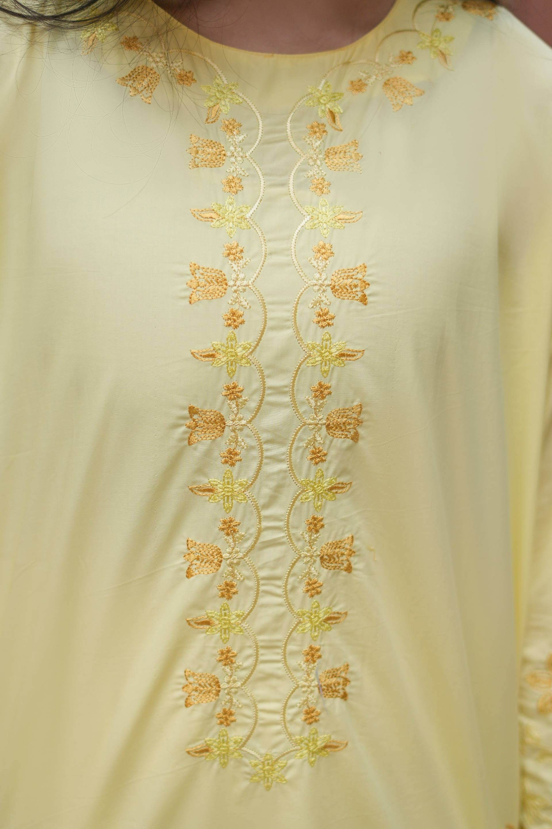 Solmira Premium Cotton Embroidered 2Pc – Buttercream (RTW)