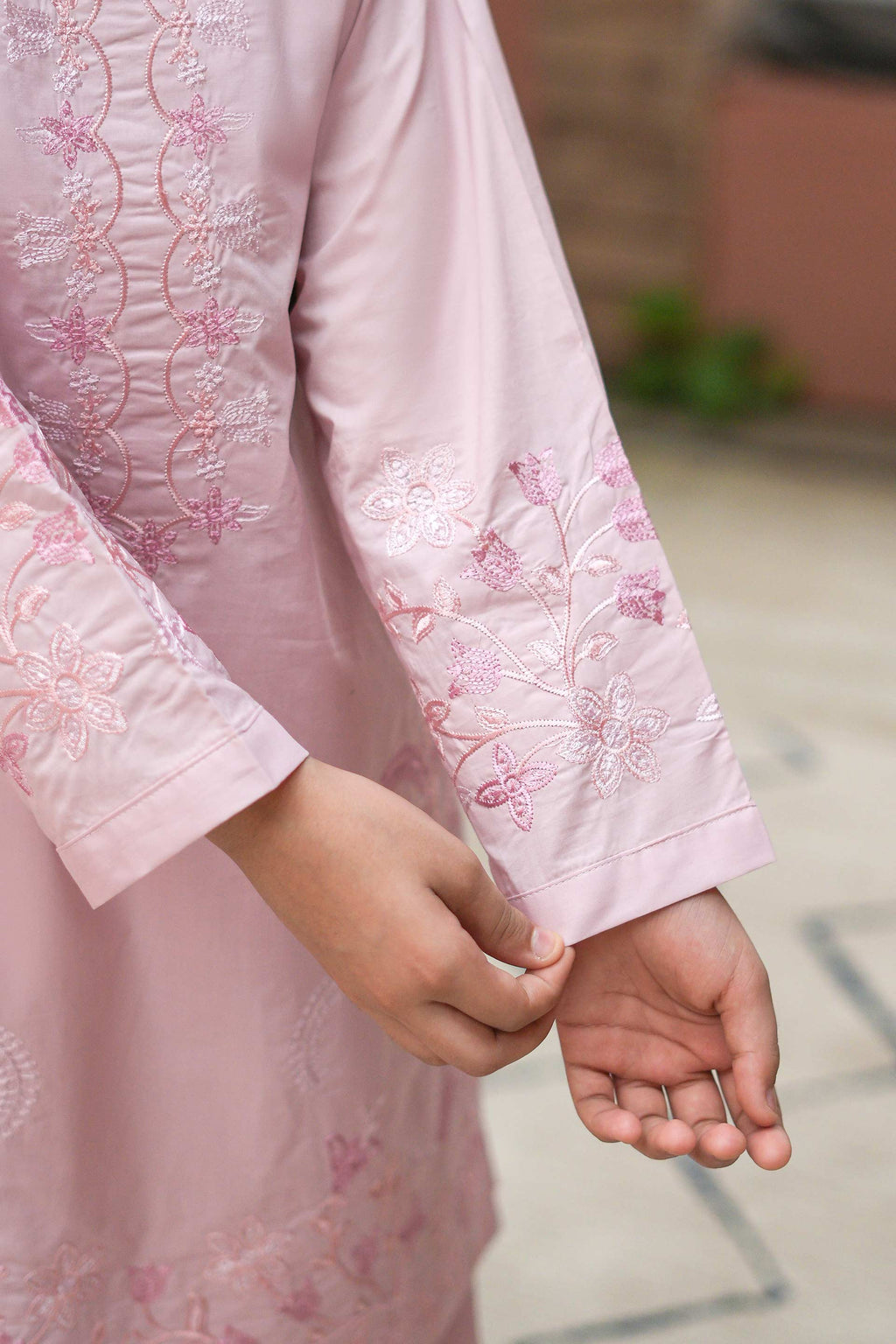 Elara Premium Cotton Embroidered 2Pc – Blush Pink (RTW)