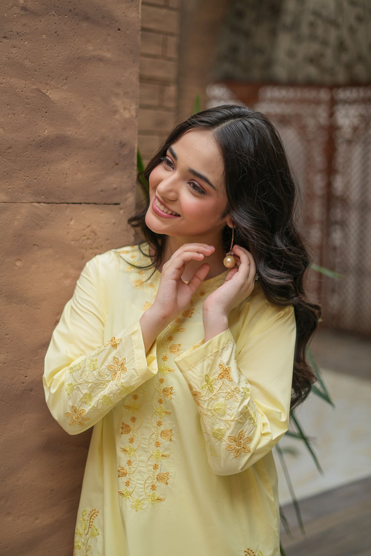 Solmira Premium Cotton Embroidered 2Pc – Buttercream (RTW)