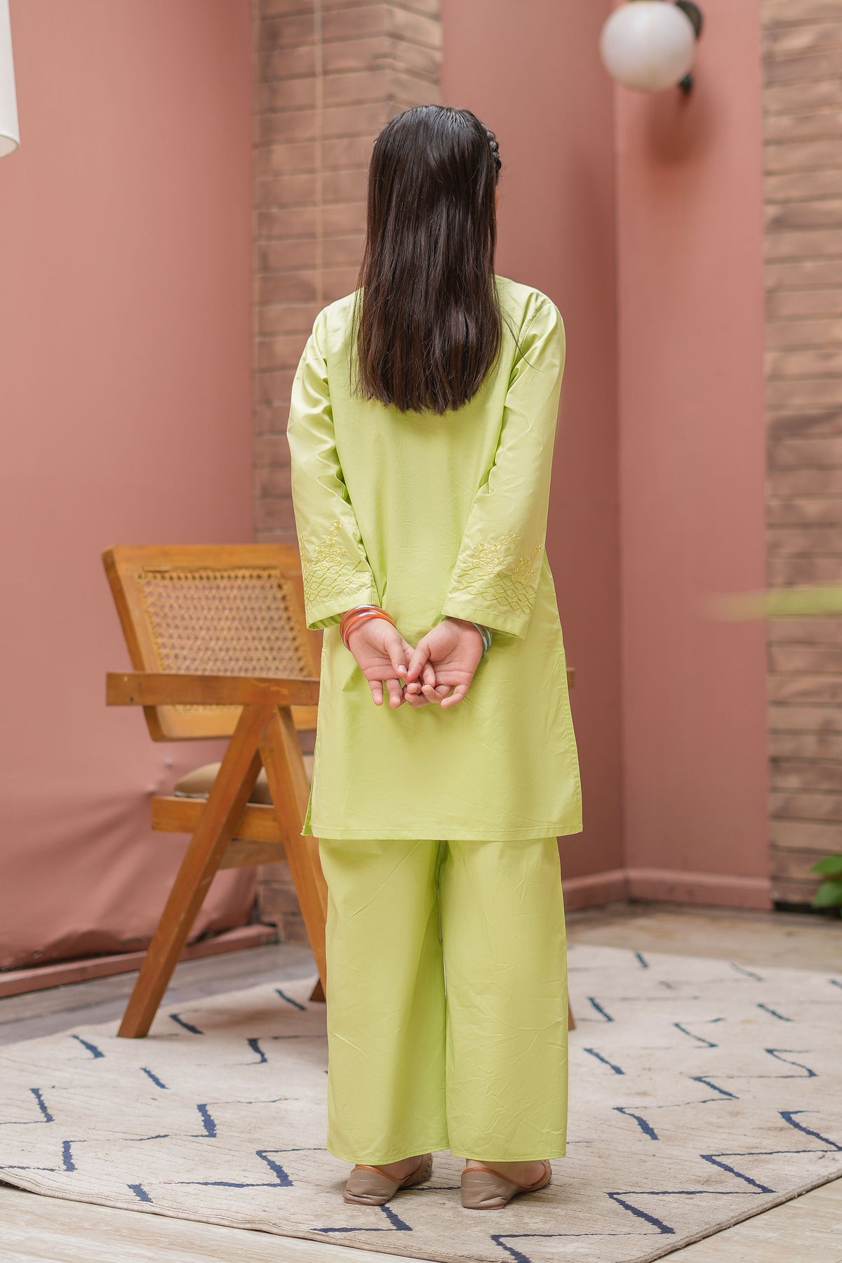 Soleia Premium Cotton Embroidered 2Pc – Lime Green (RTW)