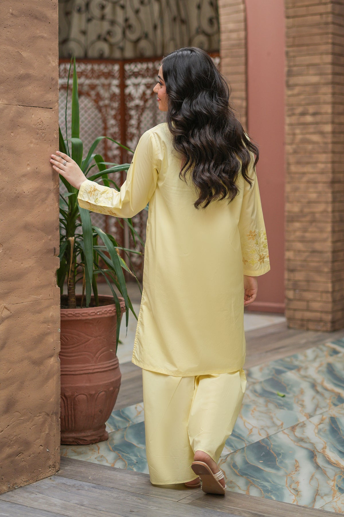 Solmira Premium Cotton Embroidered 2Pc – Buttercream (RTW)