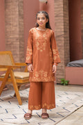 Azmira Premium Cotton Embroidered 2Pc – Copper Brown (RTW)